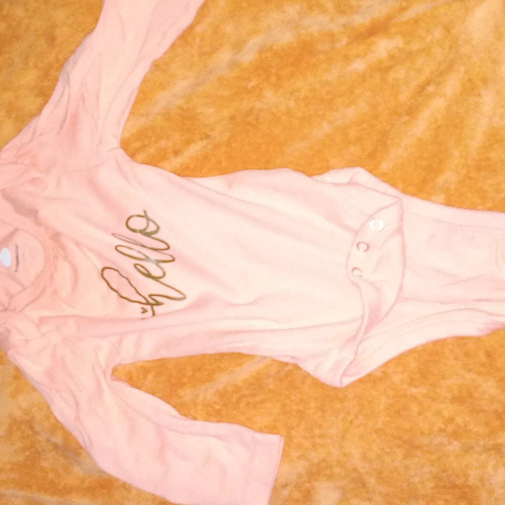 Pink Long Sleeve Baby Onesie